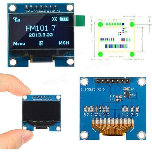 NEW 1.3 inch OLED display module 128X64 Blue 7 Pins SPI interface communication DIY oled screen diplay compatible for Arduino