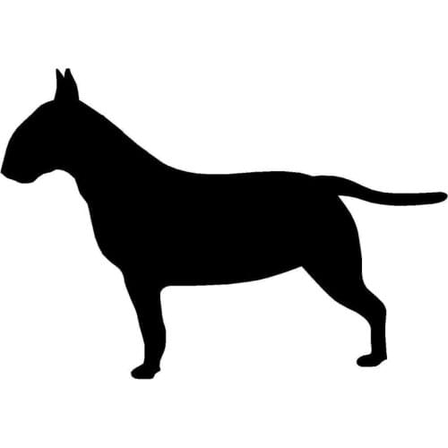 Dawasaru Bull Terrier Dog Silhouette Car Sticker Waterproof Decal Laptop Truck Trunk Motorcycle Auto Accessories PVC,11cm*8cm