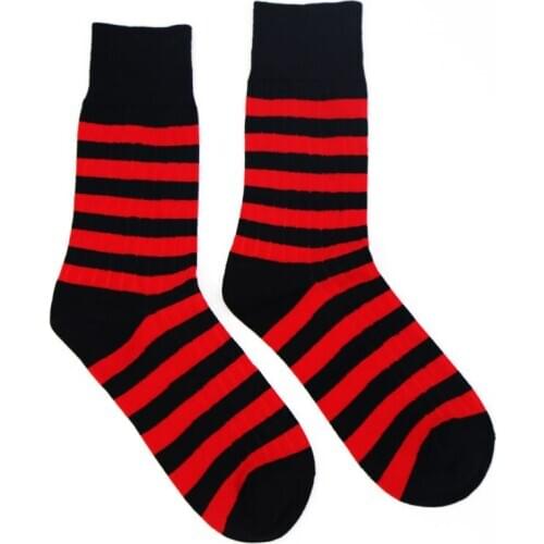 Black White Men and Women Trend Street Socks Stripes Rock Roll Fashion Cotton Four Seasons 2Pairs/a Lot