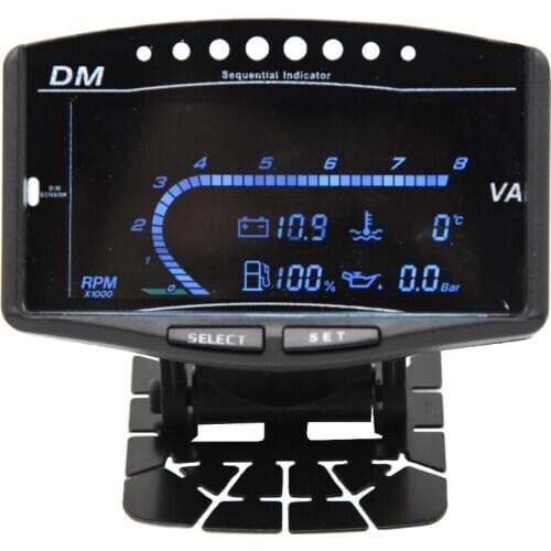 New Universal 5 Function 12v/24v Truck Car Oil Pressure Gauge Voltmeter Voltage Water Temperature Meter Fuel Gauge Tachometer