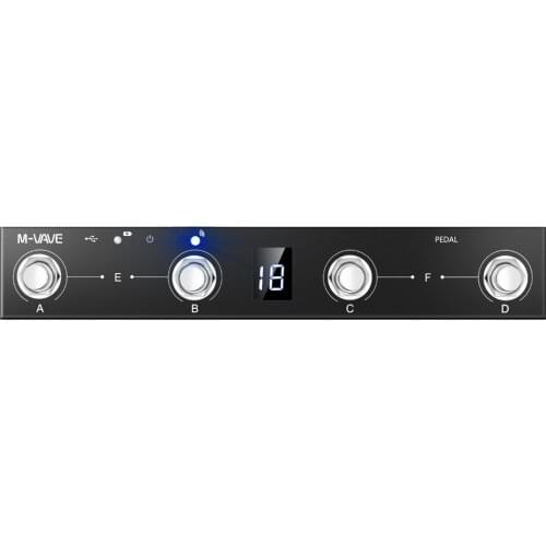 Cuvave Programmable Bluetooth MIDI Controller 4 Buttons Footswitch Supports USB MIDI Foot Control Page Turner 2 in1 Pedal