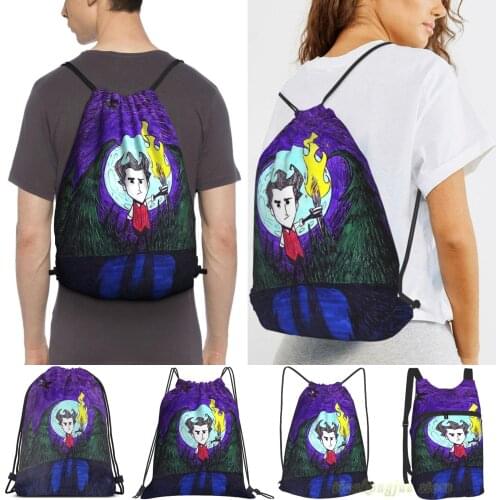 Dont Starve Men Purpose Drawstring Backpack Bags Women Outdoor Travel Backpacks Gym Training Swimming Fitness Bag
