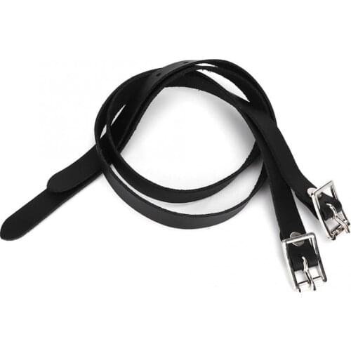 1 Pair Lengthen Stirrup Leathers with Stainless Steel Buckle Horse Tool Accessories 50cm Black products for farm animals Tools