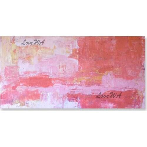 Pink Canvas Abstract Painting Acrylic Art Hand Painted Wall Decor Unframed Oil Paintings Wall Hangings Art Pieces For Hotel