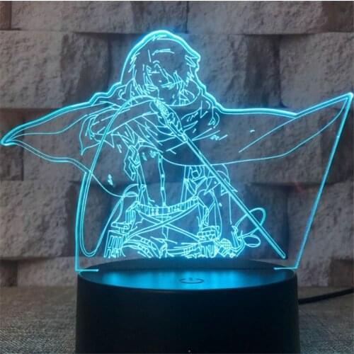 Anime LED Night Light Anime Attack on Titan Cartoons Figure Acrylic Lamps Bedroom Decoration Gift Lamp for Home Decoration