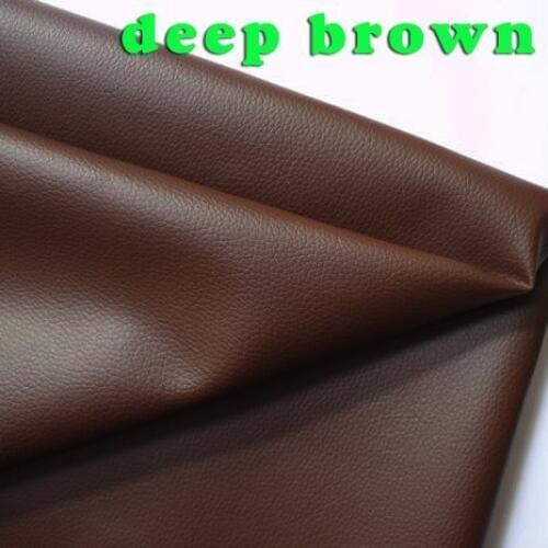 Deep Brown Small Lychee PU Leather Faux Leather Fabric PU Artificial Leather Upholstery Leather BY THE YARD FREE SHIPPING