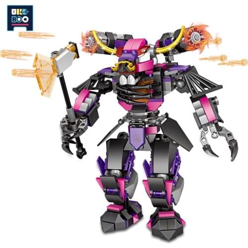 UKBOO 408PCS Bull Demon Robot Warrior Mech Building Blocks City Military Combat Monkey King Figures Bricks Children Toys Kids
