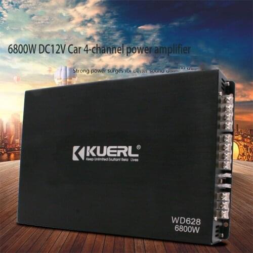 6800W DC12V Car Power Amplifier Subwoofer 4-channel High-power Car Audio Modified Power Amplifier WD628 Car Power Amplifier