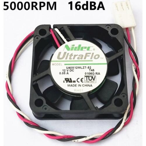 NIDEC U40X12MLZ7-52 DC 12V 4010 40mm 40x40x10mm Fan for Bridge chip Graphics Card Fan 3D printer Fan HDTV ATOM HTPC fan 3pin