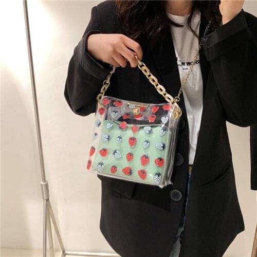 Women Cartoon Print Pu Leather Shoulder Bag Girls Box Shape Handbags Women Chain Messenger Bags Ladies Lovely Animal Pattern Bag