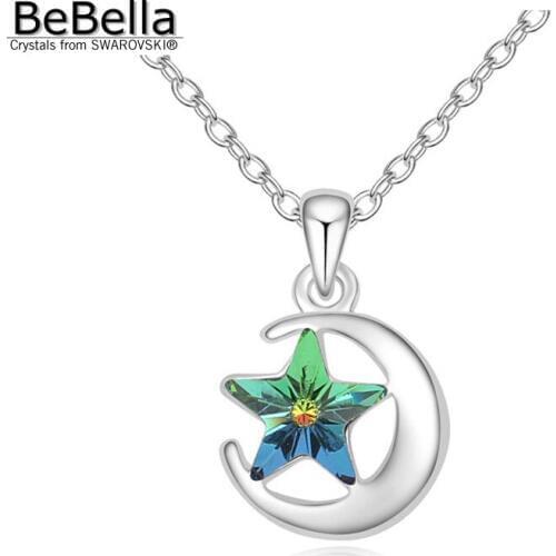 BeBella Star and moon pendant necklace MADE WITH Austrian Crystals from Swarovski for women gift