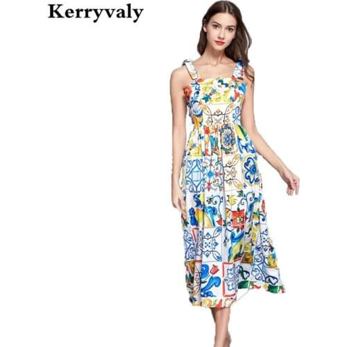 Socialite Retro Court Backless Summer Beach Dress Ropa Mujer Verano 2021 Blue White Porcelain Print Strapless Sexy Dress K251