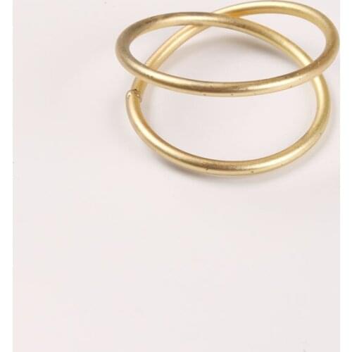 10pcs Hot sale cross 2 circle simple dumb gold napkin ring spot napkin ring