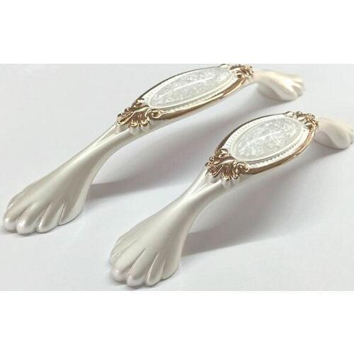 10pc New High Quality European Classic White and Gold Cabinets Handle/Pull Handle Knob