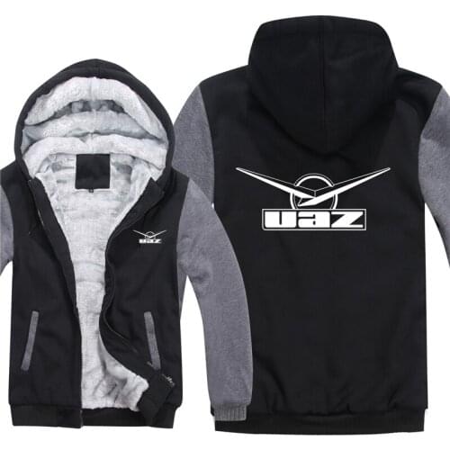 2021 Soviet Union Car Cccp Ussr UAZ Hoodies Mens Zipper Coat Fleece Thicken Men UAZ Sweatshirt