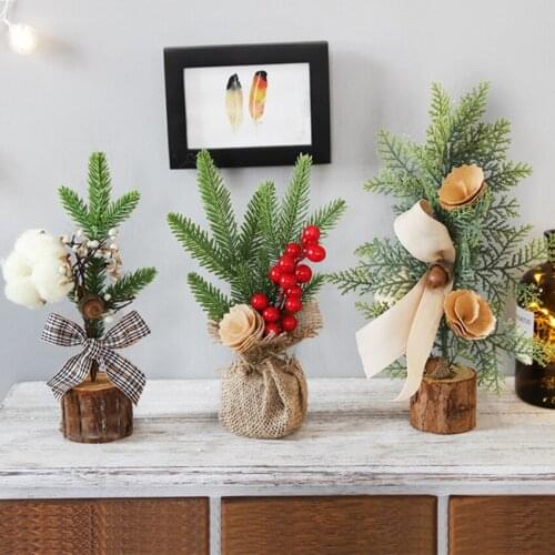 25CM Christmas Ornaments Desktop Window Mini Christmas Tree Decoration Potted Plant Festival Scene Decoration Decorations