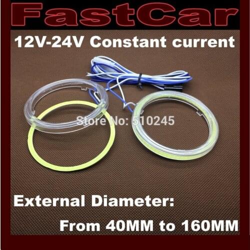 2x 75mm 65mm 85MM 95MM LED Angel Eyes COB Halo Ring Lights Halo Waterproof With 2 Lampshades led 12v waterproof