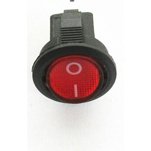 3A KCD11-2PIN Round Rocker Switch Transparent Red Cover No Light Opening Hole 15mm 2 Feet on/off Boat Type Small Switch