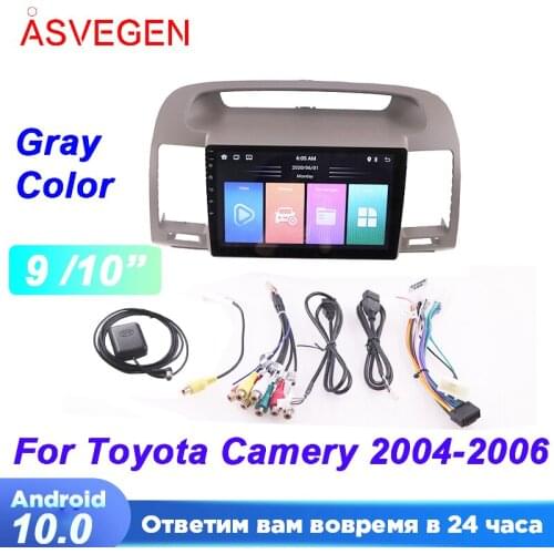 9/10" Android 10 Car Radio Player For Toyota Camry 2004-2006 With Rom 16G Gray Color Multimedia Navigation Audio HeadUnit Stereo