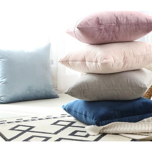 Velvet Cushion Cover Soft Pillow Cover for Sofa Living Room 18x18 inch White Decorative Kussenhoes for Sofa Car Home Decor