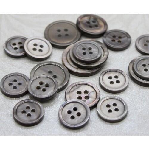 Free shipping 40pcs/lot Dark grey pearl shell quality shirt button cashmere sweater overcoat button 11.5mm-25mm