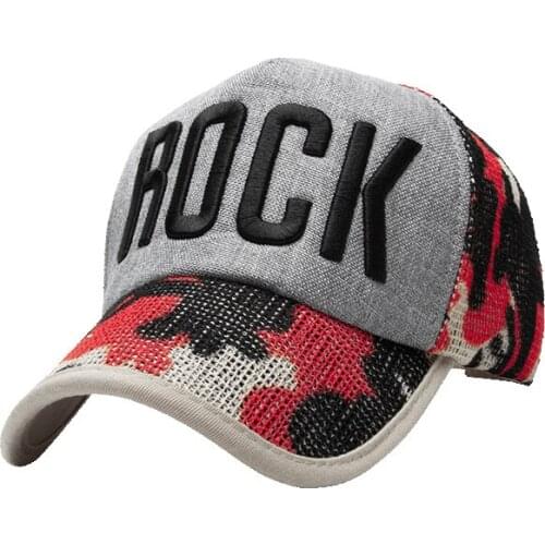 Snapback Mens Baseball Hat Womens Summer Hat Rock Breathable Embroidery Male Popular Snapback Hip-Hop Caps Trucker Cap