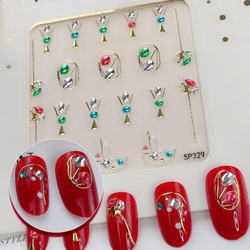 Bronzing Pattern Nail Stickers 3D Decals Self Adhesive Colorful Nail Tip Decor Tool for DIY Manicure Decoration SK88