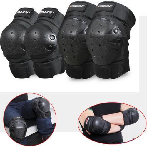 Black Elbow Knee Shin Pads Fit For Motorcycle Motocross Adult Sports Racing Guards Gear Accessories