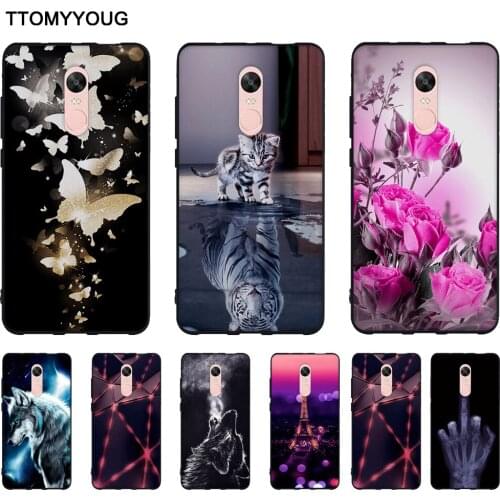 Black TPU Phone Case For Xiaomi Redmi Note 4X Soft Silicone Cover For Xiaomi Redmi Note 4 Back Protector Phone Shells Print Bags
