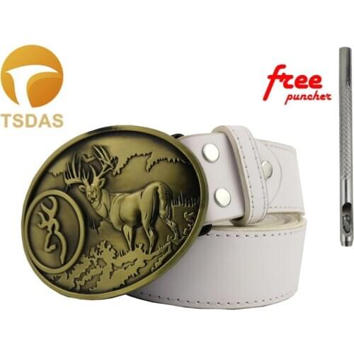 Cowboys Retro Mens Luxury Brand Designer Metal Belt Buckles New Year Gifts DIY Fashion Animal Sika Deer Free shipping