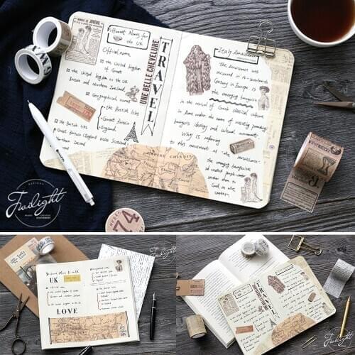 1900s Series Washi Tape Aesthetic Stickers DIY Diary Planner DIY Scrapbooking Diary Vintage Washi Tapes Retro Stationery Supply