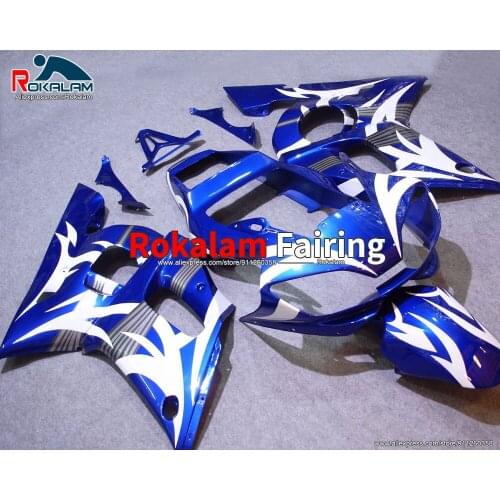 ABS Body Kit For Yamaha YZF600 R6 1998 1999 2000 2001 2002 YZFR6 98 02 Blue White Motorcycle Fairing Set (Injection Molding)