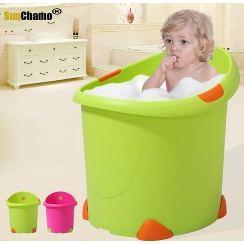 2021 Fashion Foldable Childrens Bath Tub Candy-colored Large Baby Bath Tub Safety Security Seat Baby Non-Slip Shower Bathtub