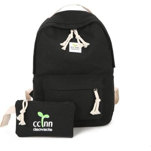 Fashionable Design Women Canvas Backpack Casual Teenage Girls Students School Bag Travel Shoulder Bag