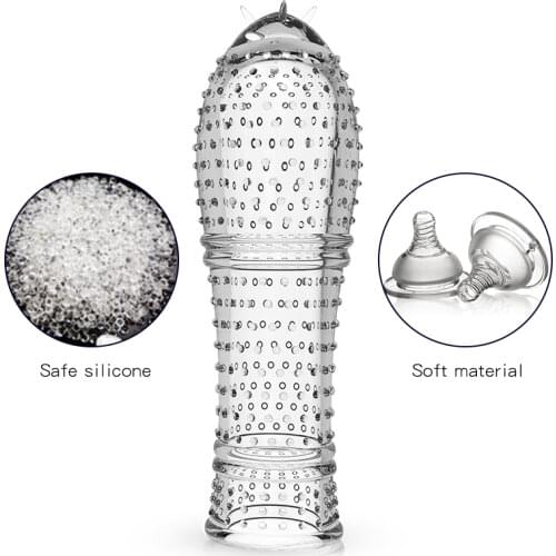 Man Nuo Reusable Delay Ejaculation Condoms Cock Ring Dotted Cover Extensions Penis Sleeve Dildo G Spot Porn Sex Toys Men 88