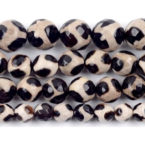 Natural Tibetan Dzi Agates Stone Beads Round Loose Spacer For Jewelry Making DIY Bracelet Handmade 6/8/10mm