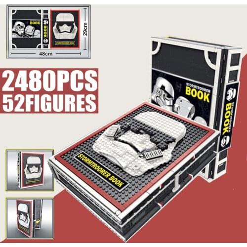 New 2480PCS 52 Stormtrooper Dolls Star Space Wars Figures Collection Book Edition Model Building Blocks Bricks Kid Gift Toy