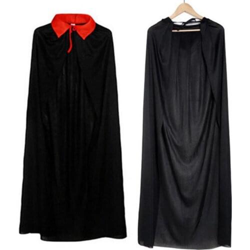 Hooded Single Layer Cloak Coat Lapel Lace Up Long Halloween Cape Halloween Cosplay Costume Adult Kids Vampires Fancy Dress
