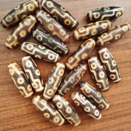 5Pcs/Lot Wholesale Old Objects Natural Agate Dzi Leopard Nine Eyes Loose Jewelry DIY Material Pendant Necklace Bracelet Rosary
