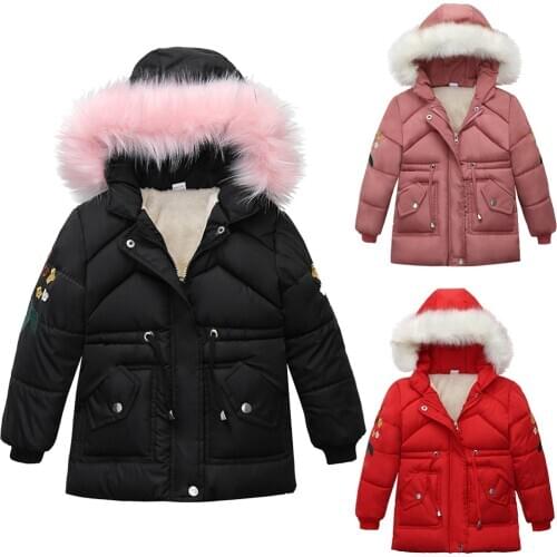 Coat Jacket for girls Children Kids Boys Girl Winter Coats Jacket Zip Thick Warm Snow Hoodie Outwear куртка для девочки пальто
