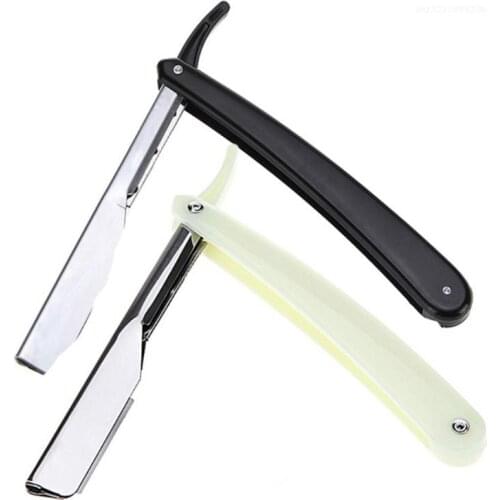 Professional Men Straight Edge Folding Razor with Plastic Handle Classic Vintage Salon Barber Manual Beard Shaver Cutter New