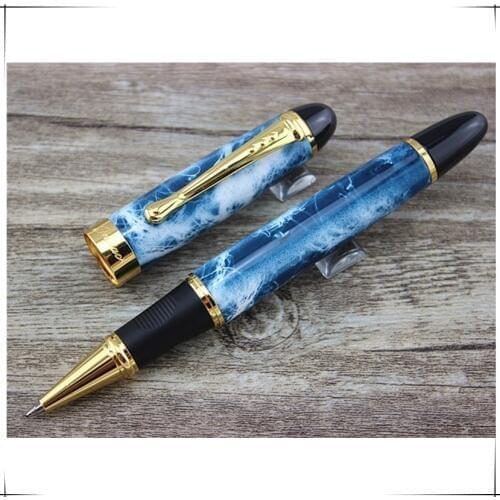 JINHAO X450 SEA BLUE MARBLE ROLLER BALL PEN GOLDEN TRIM JINHAO 450