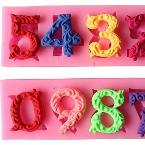Feiqiong 0-9 Numbers Cake Silicone Mold Biscuit Cookie Cupcake Decorating Mould Kitchen Accessories Tool Birthday Cake Mould New