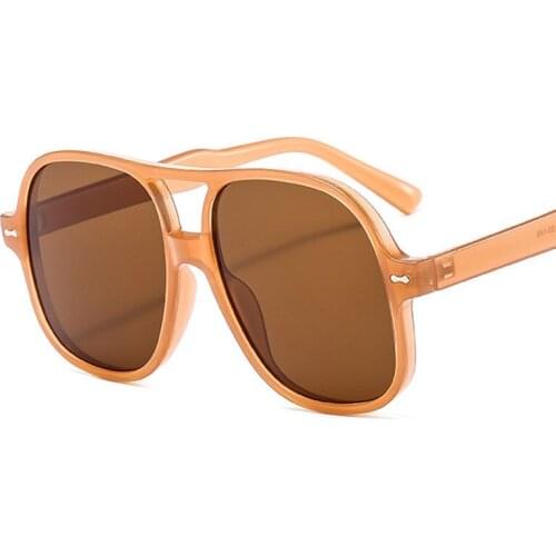 2021 New Fashion Square Women Sunglasses Men Retro Oversize Plastic Frame Sun Glasses Unisex Outdoor Sun Mirror Uv400