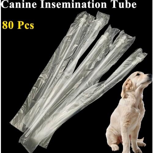 80PCS Pet Dog Artificial Insemination Tube Semen Injection Sheep Goat Canine Clinic Pipe Catheter Plastic Veterinary Farming