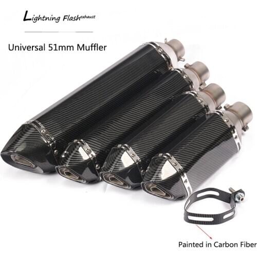 Universal 38-51 mm Silencer Motorcycle Exhaust Muffler Pipe with Removable DB Killer Escape Painted Carbon Fiber 310 370 470 570