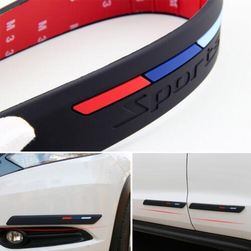 Universal Car Front Rear Bumper Protector Corner Guard Scratch Strip Sticker Rubber Black Auto Bumper Protection Adhesive Plate
