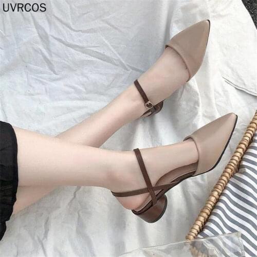 Hot Sale New Style Platform Women Sandals Spring Buckle Low Heels Ladies Ankle Strap High Heels Summer Fashion Platform Slippers