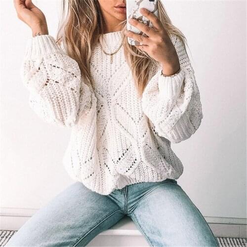 Women Sweater Autumn Winter Knitted Pullover Top Long Sleeve Knitwear Elegant Ladies Loose truien dames Knitwear Sweater