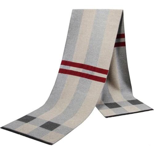 Febelle Winter Men Cashmere Scarf Luxury Brand Fall Plaid High Quality Unisex Scarves Male